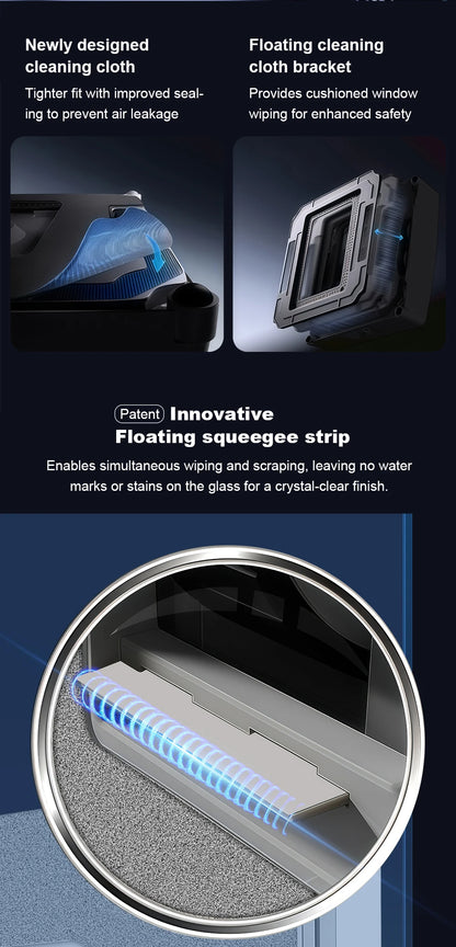 Robot Window Cleaner Liectroux S11,9000Pa Strong Suction, 4-Way Water Spray, Floating Scraping Tech, Smart Memory,APP Control