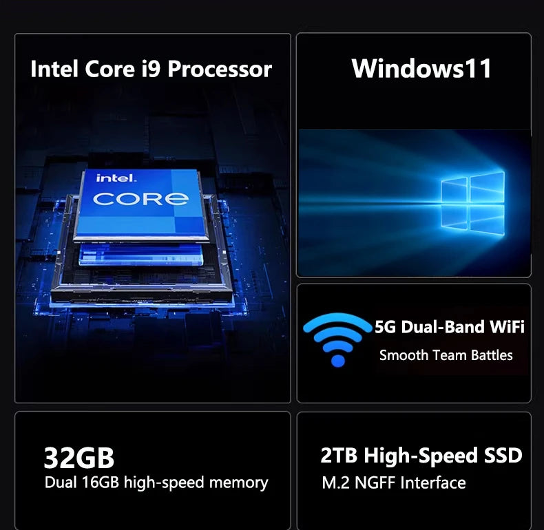 2026 LENO 15.6" Laptop Windows 11 32GB 2TB Intel Core i9 9900 1920*1080 HD Gaming Computer PC Gamer office Ultra Slim Notebook