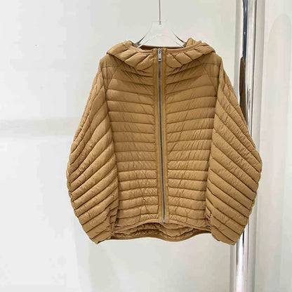 JANVENY 2025 New In Winter Short Puffer Jacket Women Ultra Light Loose 90% White Duck Down Coat Female Hooded Thin Parka Outwear