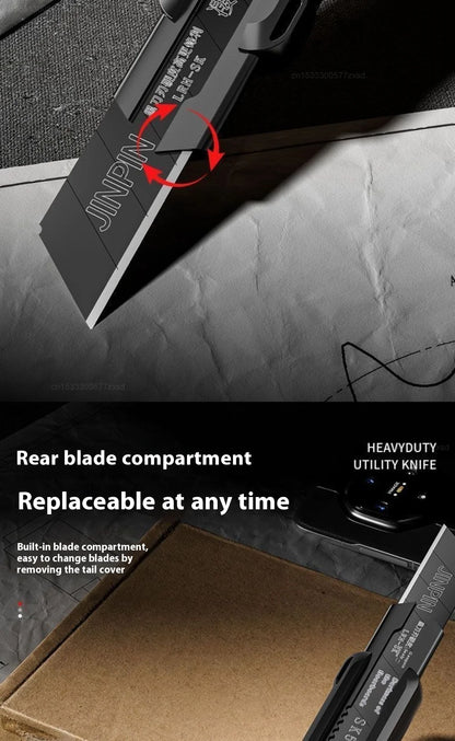 Heavy Duty Utility Knife Large Thickened Wallpaper Cutter Snap Off Cutter Blades Cutter Sharp Paper Cutting Knives Multi Purpose
