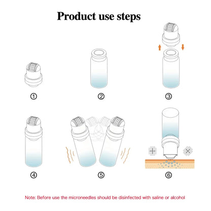 1Pcs 64needles Microneedle with 10ml Bottle Beauty Skin Repair Microneedling Tool