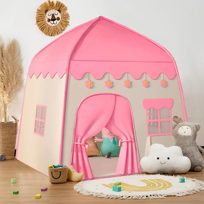 Large Pink Flower Princess Play Tent for Kids Perfect for Role-Playing and Dress-Up, Play Tent Playhouse Decor Durable Play Tent