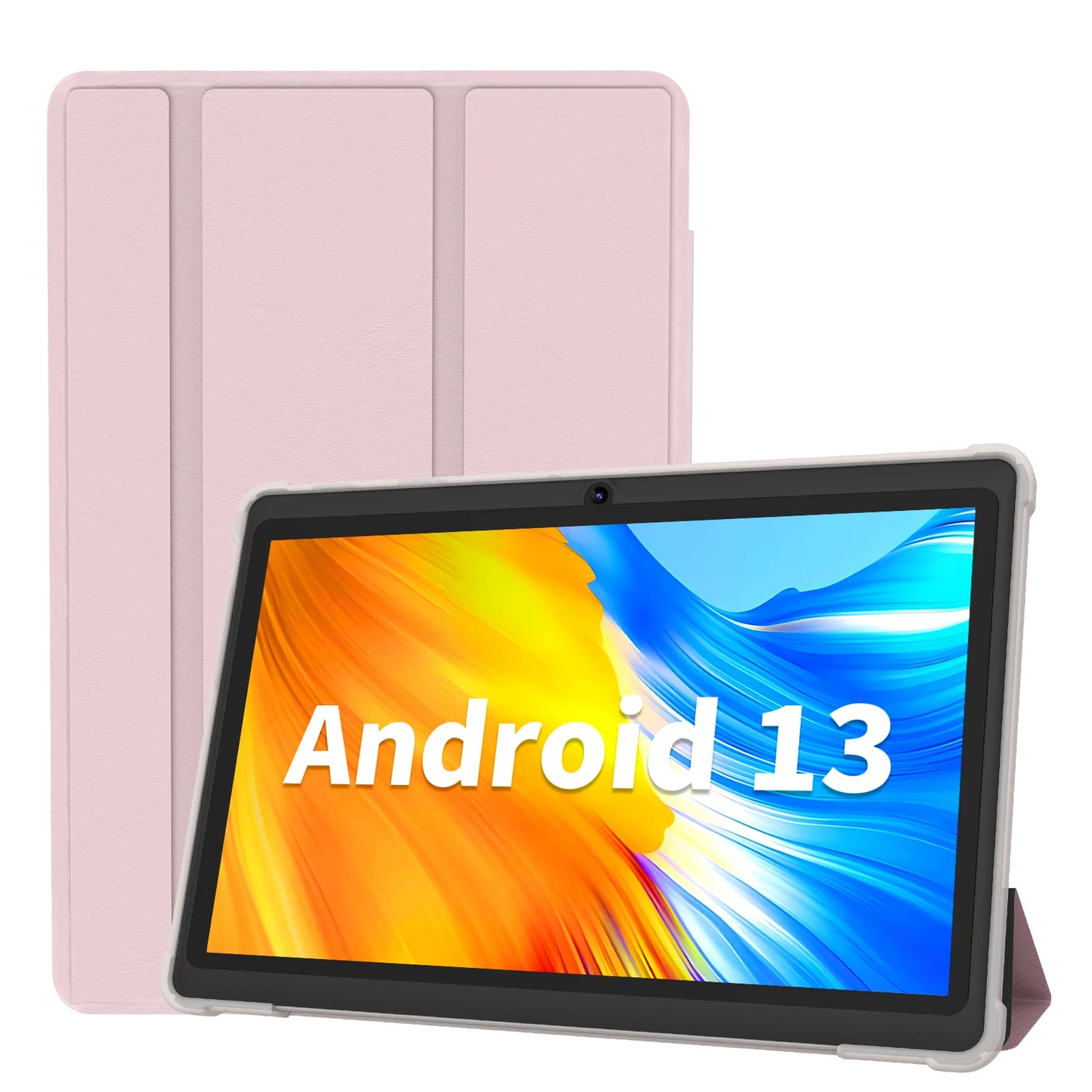 Pritom 7 Inch Tablet PC, Quad Core Android 13, 4GB(2+2GB Virtual) RAM 32GB ROM, WiFi, Dual Camera, USB C, with Leather Case