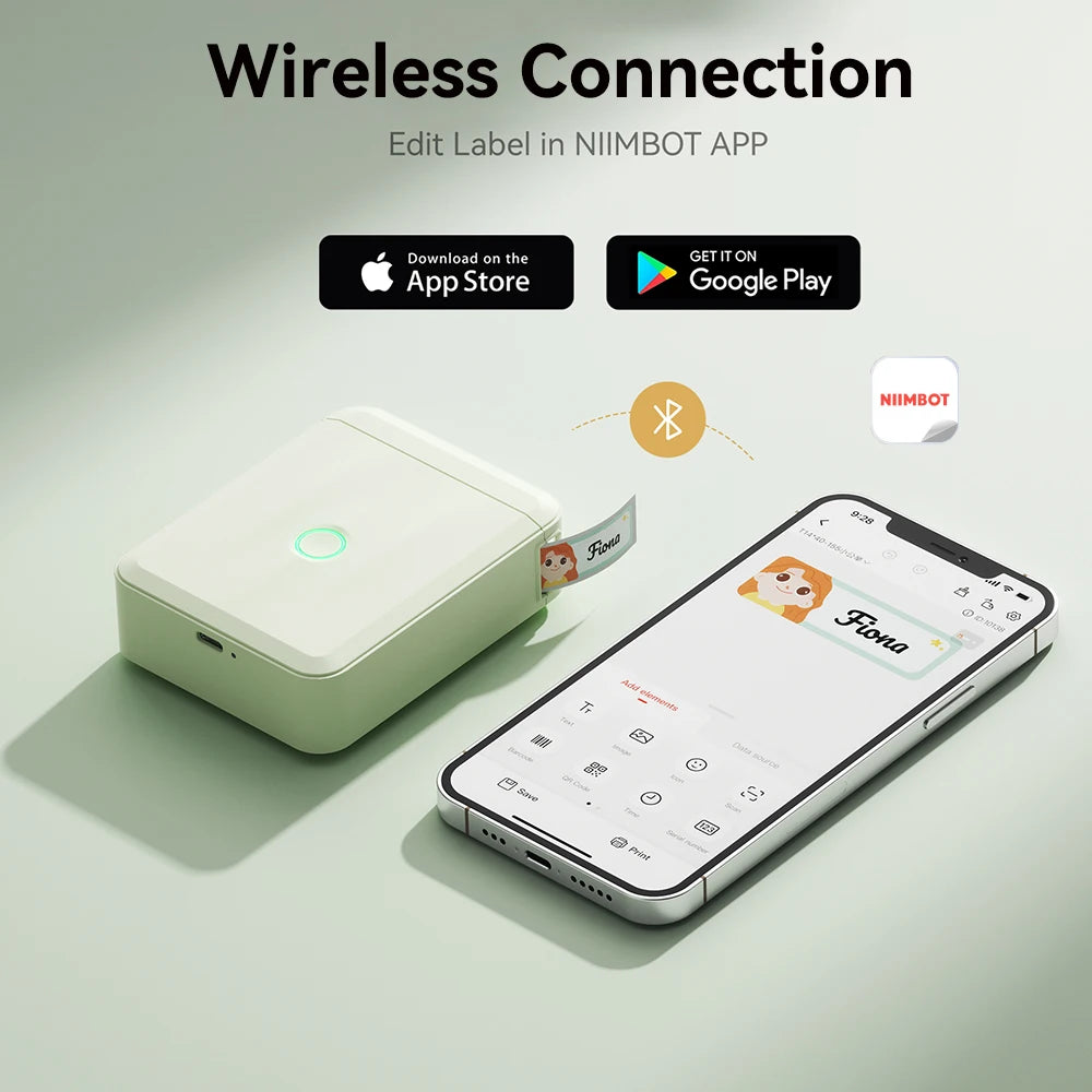 Niimbot D110 D11H 300dpi Bluetooth Label Printer Compact Wireless&Feature-Rich for Labeling Excellence Mobile Phone Durabiility