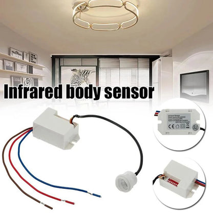 Light Switch PIR Sensor Detector Mini Recessed Motion Occupancy Rest Dips 6m 800W Adjustable Ceiling IP20 360°