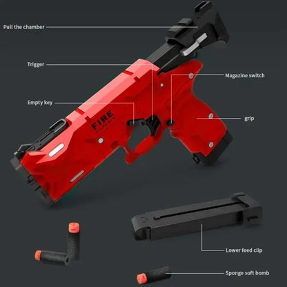 Children Manually Loaded Launcher Shell Soft Bullet Gun Toy Outdoor CS Shooting Game Christmas Gift for Boy