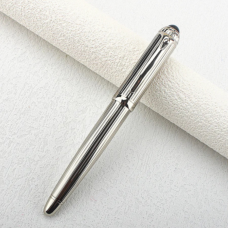 Luxury Big Barrel Rollerball Pen with Silver Clip Smooth Writing for Business Gift (Blue Ink) PK Jinhao 159
