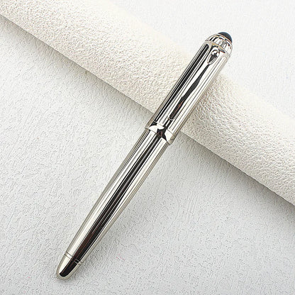 Luxury Big Barrel Rollerball Pen with Silver Clip Smooth Writing for Business Gift (Blue Ink) PK Jinhao 159