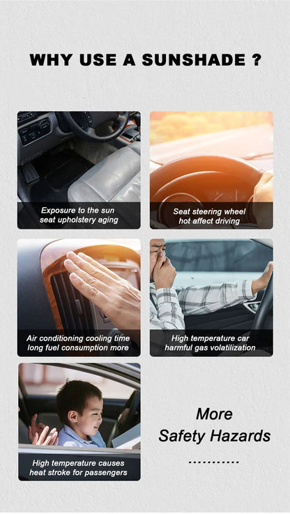 SEAMETAL Car Front Sunshades Foldable Windshield Sun Blocker Universal Fit for Car,Truck,SUV