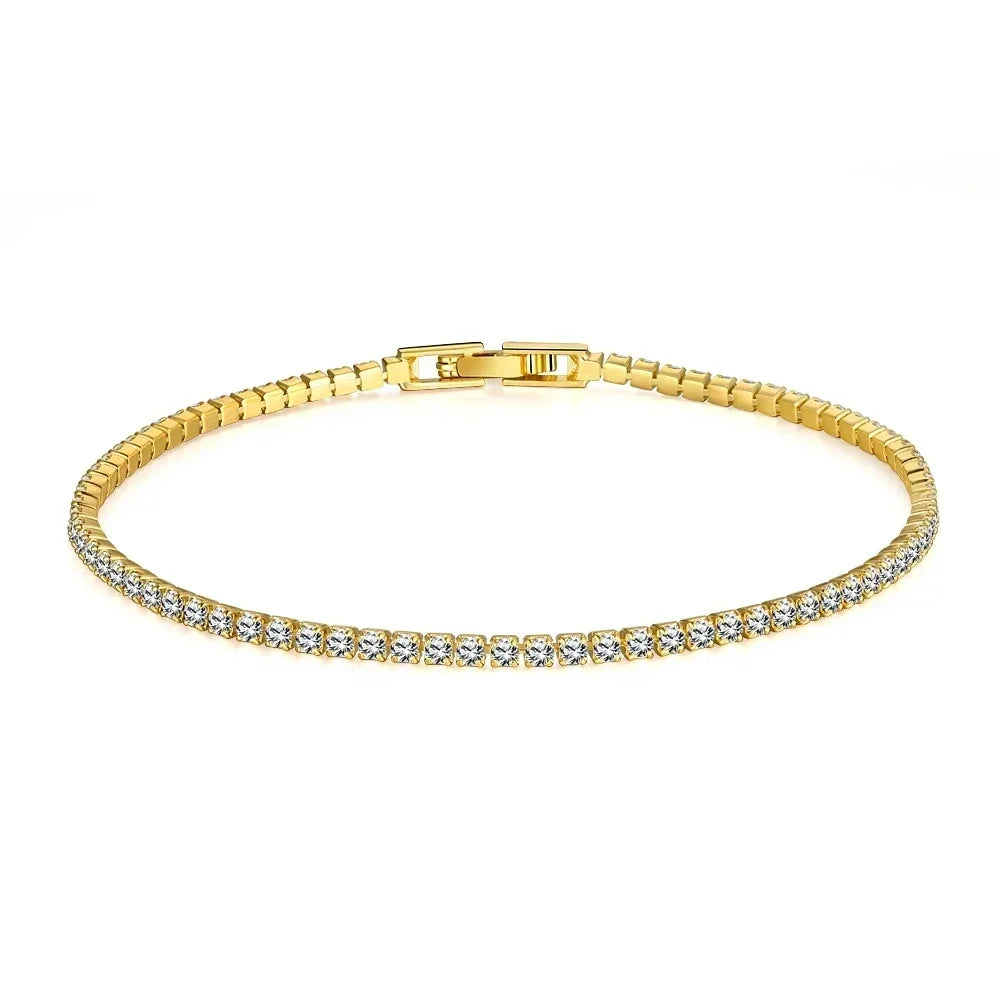 925 Sterling Silver Bracelet 16CM To 19CM Tennis Bracelet 2.5MM Zirconia Anniversary Gift
