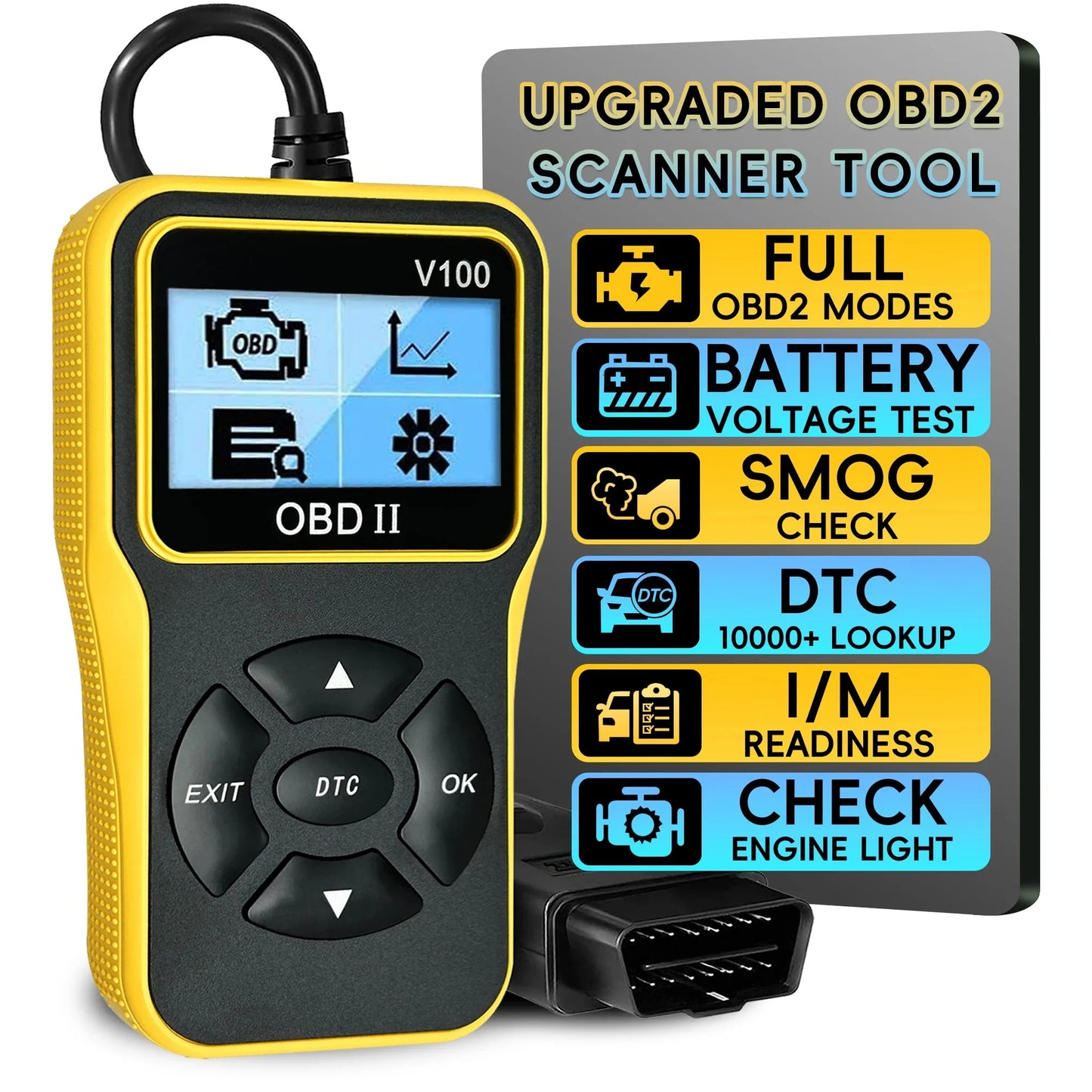 V100 Car Diagnostic Tools OBDII EOBD Auto Accessories Universal Plug and Play Digital Display OBD 2 Scanner OBD2 Code Reader