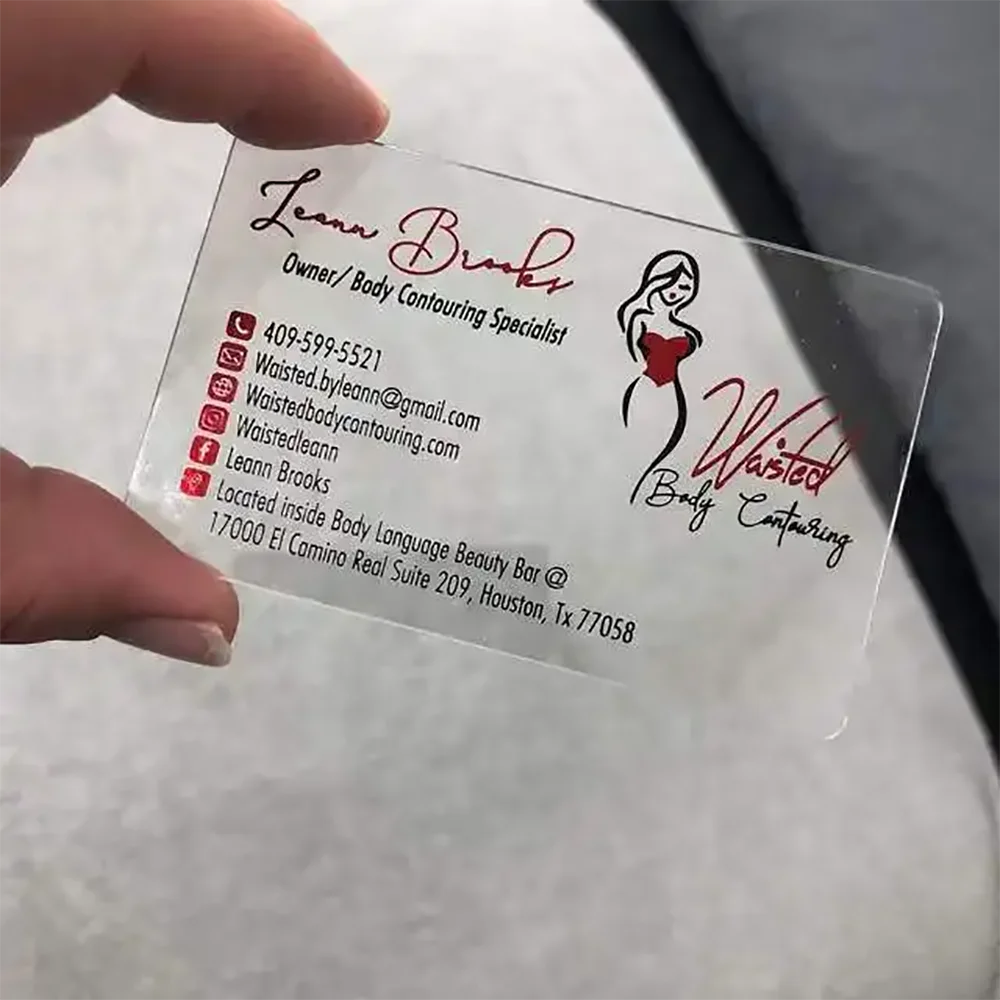 Custom Transparent PVC Business Card Clear Visit Logo Name Plastic Identity Waterproof Round Corners Personalized 200PCS 500PCS