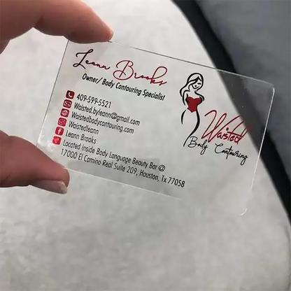 Custom Transparent PVC Business Card Clear Visit Logo Name Plastic Identity Waterproof Round Corners Personalized 200PCS 500PCS