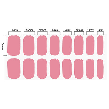 16Tips French Semi-Cured Gel Nail Wraps Sticker Pure Color Full Cover UV Gel Nail Polish Wraps Long-Lasting Nail Extension Decal
