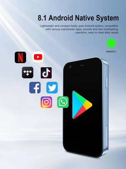 SERVO 15SE Mini Pocket Smartphone 3G WCDMA Dual SIM Android System 3.0" Display 2GB+16GB WiFi Hotspot GPS Face Unlock Bluetooth Play Store Type-C Camera Flashlight Small Palm Mobile Phones
