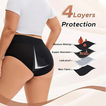 3Pcs Heavy Flow Menstrual Panties 4-Layer Women Period Physiological Underwear EU Size Absorbency Leak Proof Incontinence Brie