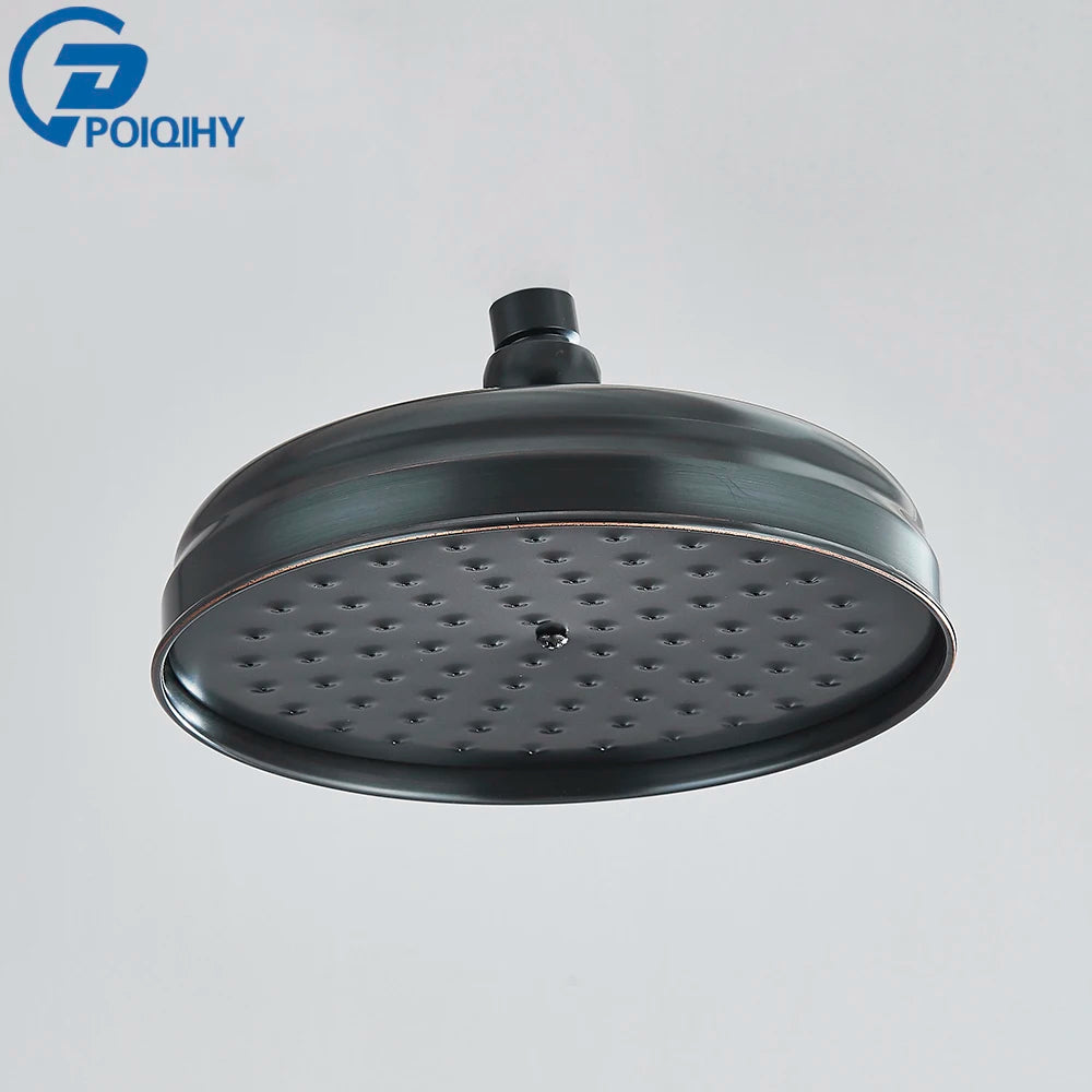POIQIHY Brass Golden Rainfall Shower Head Shower Faucet Head Bathroom Replace Rain Showerhead Antique Brass Showerhead Accessory