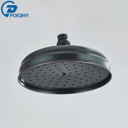 POIQIHY Brass Golden Rainfall Shower Head Shower Faucet Head Bathroom Replace Rain Showerhead Antique Brass Showerhead Accessory