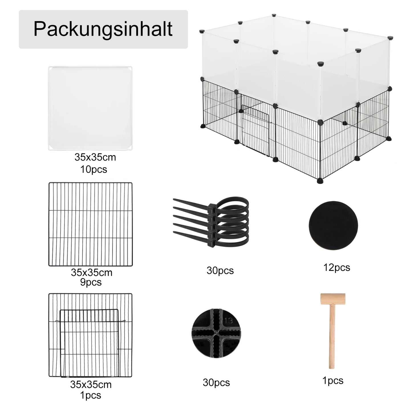 EUGAD Pet Playpen for Rabbits Small Animals Cats Kennel Puppies House Kitten Space Dogs Guinea Cages Outdoor Exercise Training
