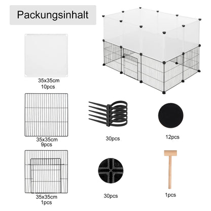 EUGAD Pet Playpen for Rabbits Small Animals Cats Kennel Puppies House Kitten Space Dogs Guinea Cages Outdoor Exercise Training