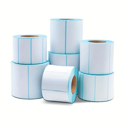 Thermal Paper Label for Warehouse & Logistics - High-Quality Adhesive Labels with Pre-Drilled Holes, Durable Blue，70*40mm
