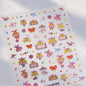Lovely Animal Graffiti Cat Claw Rabbit Bunny Bear Dog Flower Fruit Dim Sum Candy Sunflower Adhesive 5D Nail Art Stickers Decal