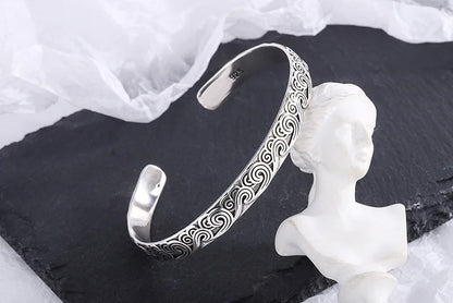 New Arrival Retro Wave Bracelets 925 Sterling Silver Jewelry Fashion Spray Personality Sweet Cloud Opening Bangles TYB116