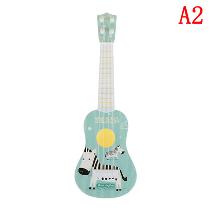 1PC 36cm Mini Guitar Children's Simulated Musical Instrument Ukulele Gift Can Play Early Education Enlightenment Music Player
