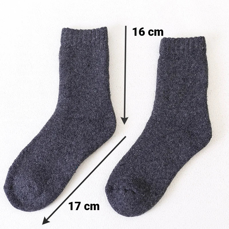 Men Thick Solid Color Socks Merino Wool Warm Winter Snow Thermal Socks Calceta Hombre Skarpety Meskie