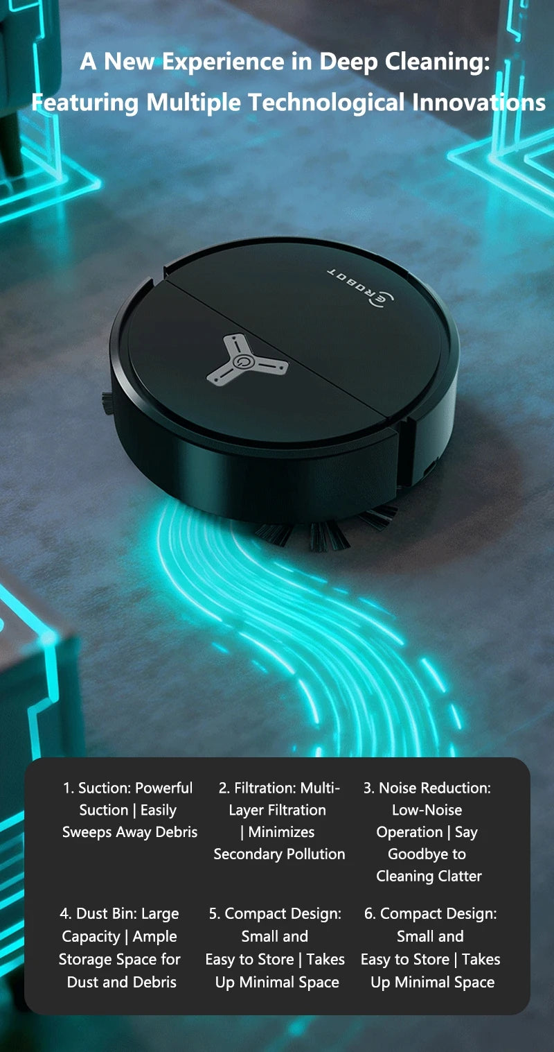 Lenovo Mini Sweeping Machine Smart  Vacuum Cleaner Small Household Appliances Multi-function Intelligent Automatic Sweep Robot