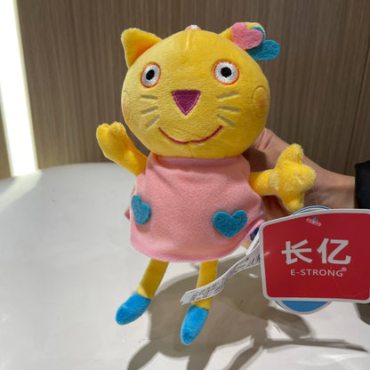 16-19CM Genuine Peppa Pig Bundle pocket 8 Friends Daddy Mammy Peppa George Plush Bahs Stuffed Dolls Pajamas Peppa Kids Gift