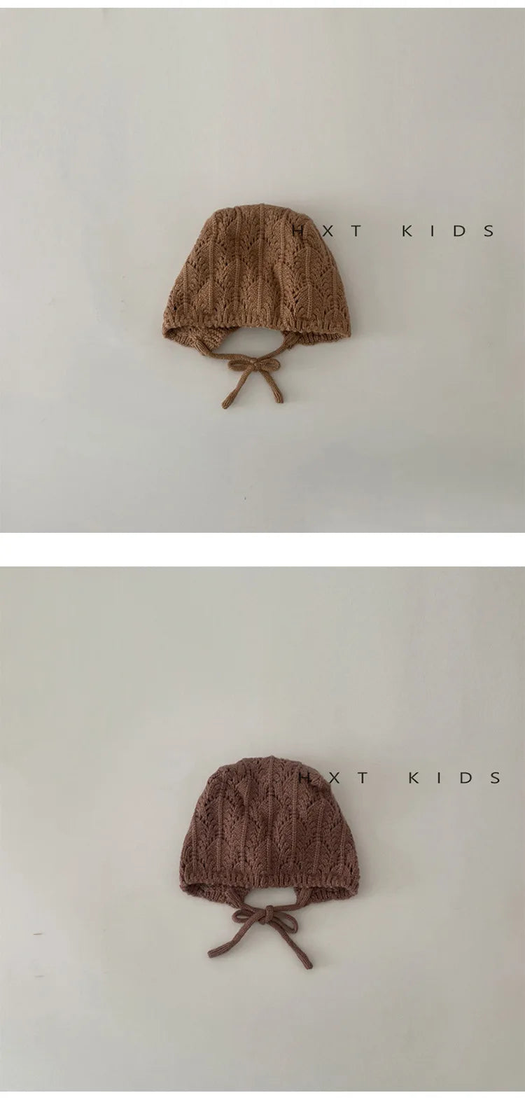 Fashion Retro Hollow Children Knitted Hats Handmade Crochet Flower Girls Parent-child Outdoor Cotton Hat 2024 Autumn Winter Caps