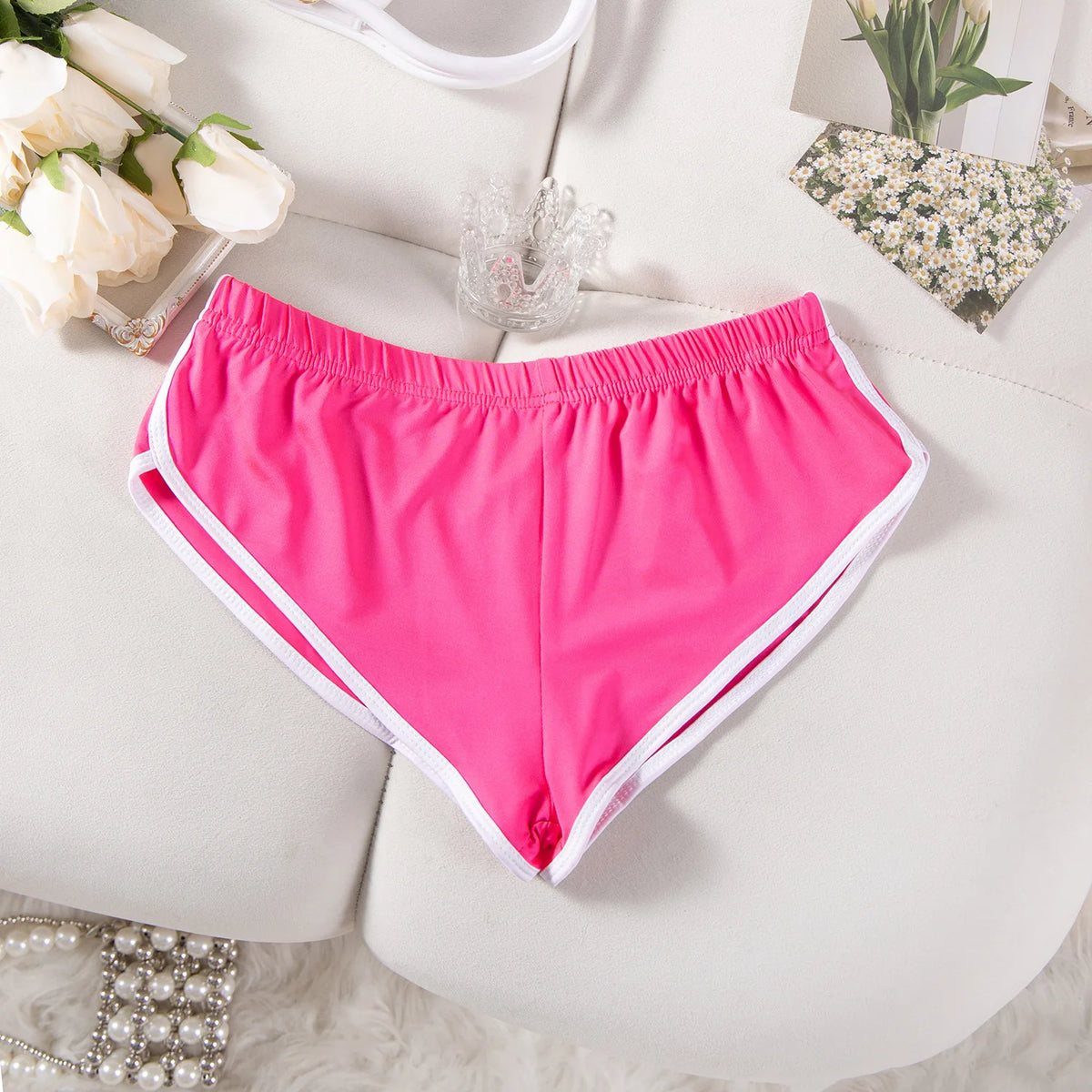 Sexy Running Elastic Sport Shorts Men's Summer Shorts Hot Pants Bar Nine Points Slim Fit Cotton Milk Silk Men's Fashion