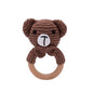 Baby Rattles Crochet Bunny Rattle Toy Wood Ring Baby Teether Rodent Baby Gym Mobile Rattles Newborn Educational Toys Gifts 1pc