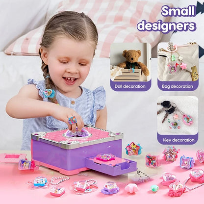 Chriyungel DIY Jewelry Making Kit for Girls 3D Magic Bracelets Rings Keychains Creative Craft Box Set Xmas Birthday Gift for Kid