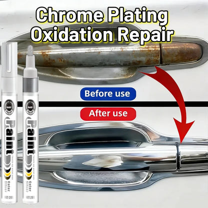Silver Chrome Plating Touch Up Pen Auto Car Oxidation Rust Scratch Repair Tool For Rim Handle Mirror Trim