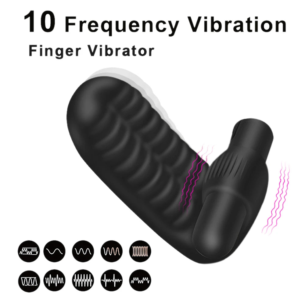 Sex Toys Finger Sleeve Vibrator G Spot Massage Clit Stimulate Female Masturbator For Women Lesbian Orgasm Adult Products