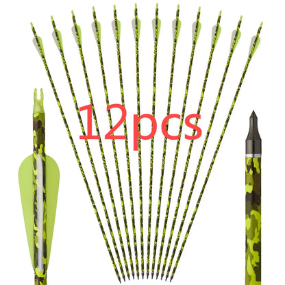 Toparchery 31.5Inch Mixed Carbon Arrows ID 6.2mm Plastic Feather Outdoor Target Hunting and Shooting