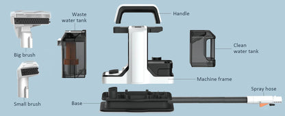 Spot Cleaner 400W-750W 9/15KPa Handheld Carpet Cleaner for Sofa Curtain Spray Suction Integrated Machine Household Clean Machine