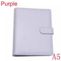 Solid Color Leather Folder Desktop Information Card Storage Notebook Folder Notepad Cover Leather Binder Study Office Supply
