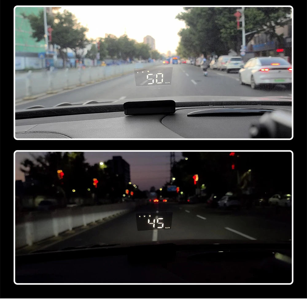 M3 HUD Obd2 Display On-board Computer Car Head-up display Windshield Big Font projection E-OBD and GPS Suitable for All Cars M1