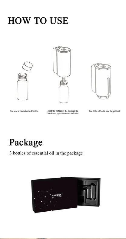 Air Freshener In The Car Aroma Diffuser 3 Levels Of Adjustable Intelligent Rechargeable Fragrance Diffuser Interior Car Accessor