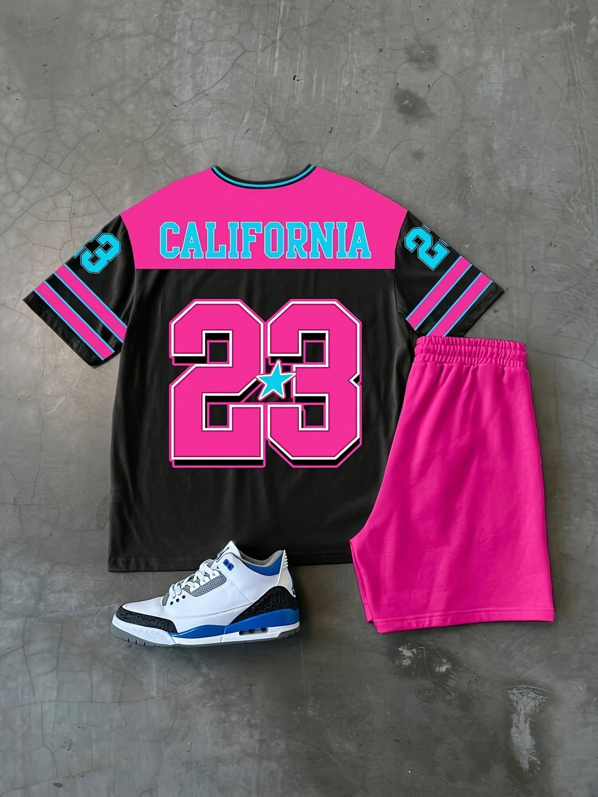 The 2025 summer new men's set features street casual hip-hop fashion comfort and softness with 3D digital pattern printing