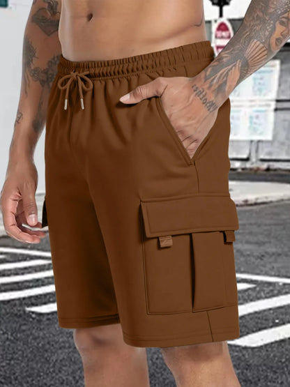 Summer Men's Sport Shorts Male Breathable Loose Multi-pockets Cargo Shorts Outdoor Jogging Fitness Casual Drawstring Mens Shorts
