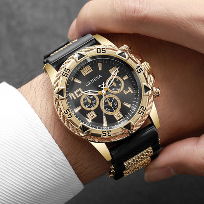 Luxury Arabic Dial Men Business Quartz Watch Fashion Silicone Strap Wristwatch For Man Clock Reloj Hombre (Without Box)