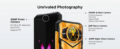 DOOGEE S200 Ultra 5G Rugged Phone 48GB+1TB 6.72'' 120Hz Display 11000mAh Battery 66W NFC Dimensity 7400 Android 15 Smartphone