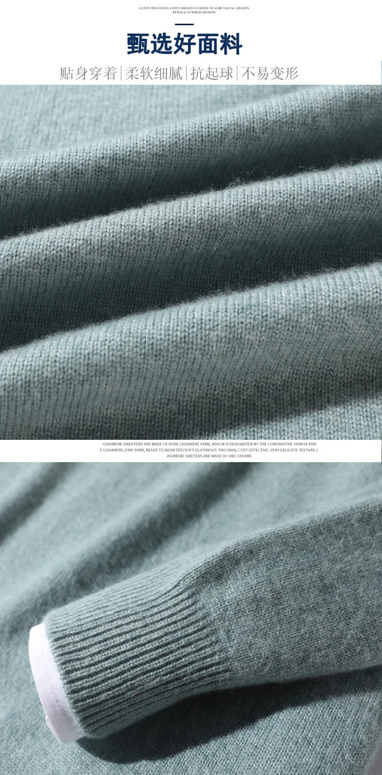 Super 100% Cashmere Sweater 2021 Men Pullover Autumn Winter Warm Classic V-neck Sweaters Male Jumper Jersey Hombre Pull Homme