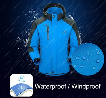 Outdoor Jacket Pants Sets Men Fleece Thermal Waterproof Windproof Hooded Jackets Hiking Military Trip Mountain Camping Clothes