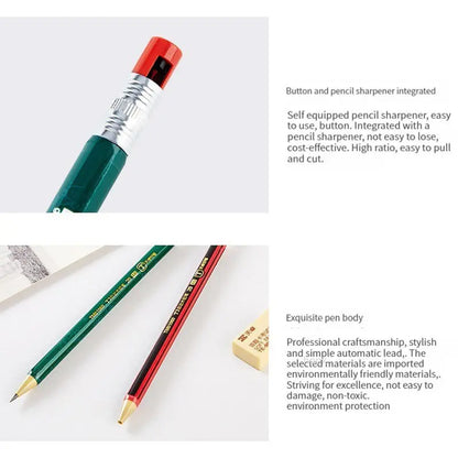 1-42Pcs Mechanical Pencils Set 2B 2.0mm Automatic Student Pencils with Sharpener Color Pencil Leads School Pens Cute Stationery