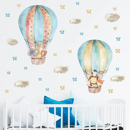 Cute Forest Animals Wall Stickers for Kids Rooms Children Boys Girls Baby Room Decoration Nursery Wallpaper Vinyl Elephant Lion